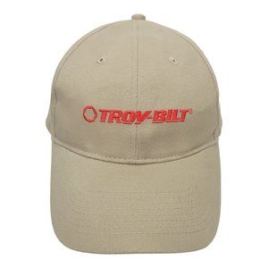 Troy Bilt Embroidered Adjustable Tuck Strap Cap Trucker Baseball Hat Khaki Red